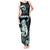 Personalised New Zealand Maori Taniwha Tank Maxi Dress Silver Fern Paua Shell Version