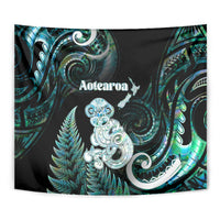 New Zealand Maori Taniwha Tapestry Silver Fern Paua Shell Version LT05 - Polynesian Pride