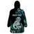 Personalised New Zealand Maori Taniwha Wearable Blanket Hoodie Silver Fern Paua Shell Version