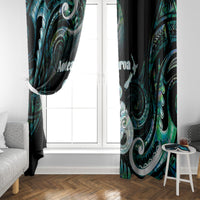 New Zealand Maori Taniwha Window Curtain Silver Fern Paua Shell Version LT05 - Polynesian Pride