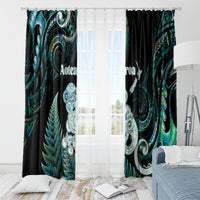 New Zealand Maori Taniwha Window Curtain Silver Fern Paua Shell Version LT05 - Polynesian Pride
