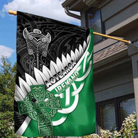 New Zealand And Ireland Rugby Garden Flag Silver Fern With Celtic Cross