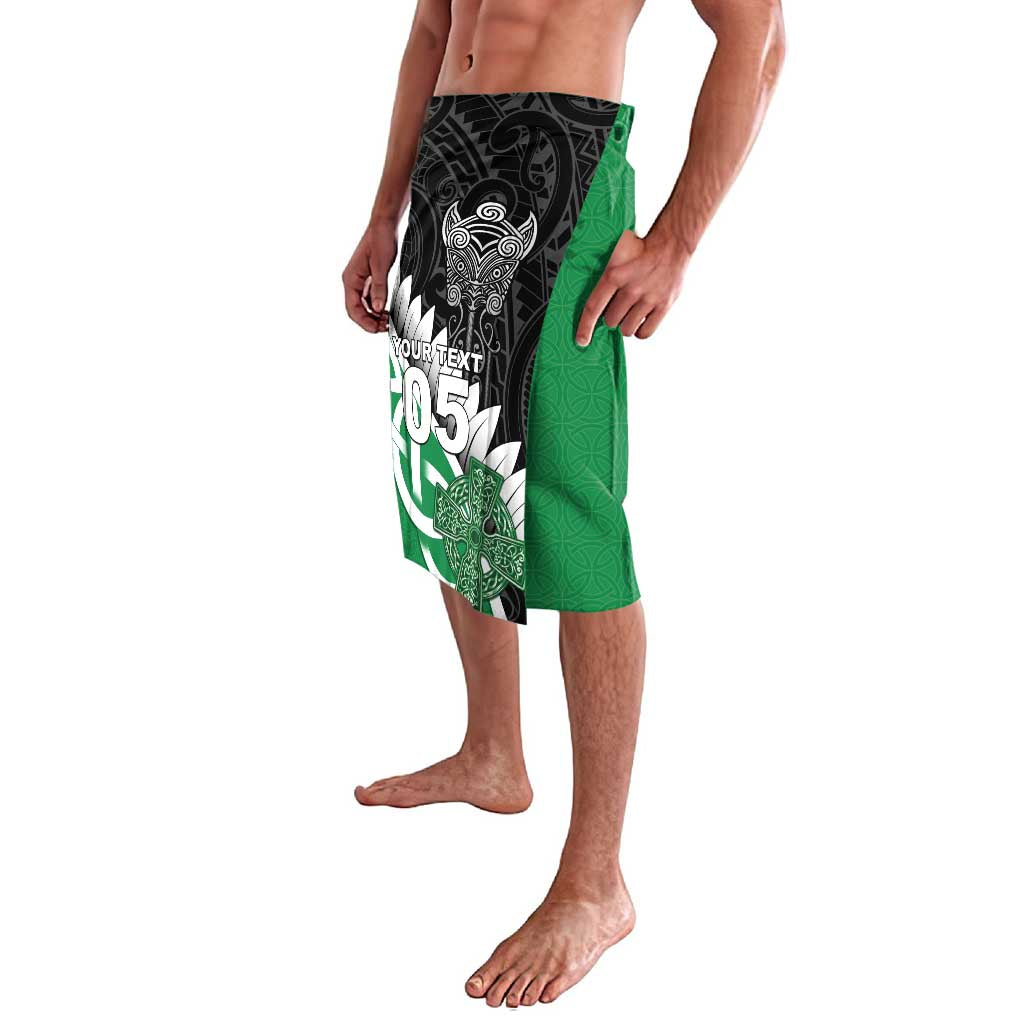 New Zealand And Ireland Rugby Custom Lavalava Silver Fern With Celtic Cross