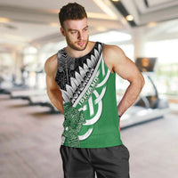 New Zealand And Ireland Rugby Custom Men Tank Top Silver Fern With Celtic Cross