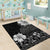 Hawaii Hibiscus With Black Polynesian Pattern Area Rug