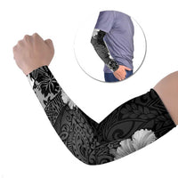 Hawaii Hibiscus With Black Polynesian Pattern Arm Sleeves - Polynesian Pride