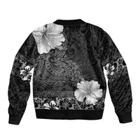 Hawaii Hibiscus With Black Polynesian Pattern Bomber Jacket LT05 - Polynesian Pride