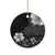 Hawaii Hibiscus With Black Polynesian Pattern Ceramic Ornament