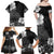 Hawaii Hibiscus With Black Polynesian Pattern Family Matching Off Shoulder Maxi Dress and Hawaiian Shirt