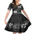 Hawaii Hibiscus With Black Polynesian Pattern Family Matching Off Shoulder Short Dress and Hawaiian Shirt