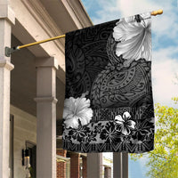 Hawaii Hibiscus With Black Polynesian Pattern Garden Flag LT05 House Flag Black - Polynesian Pride
