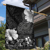 Hawaii Hibiscus With Black Polynesian Pattern Garden Flag LT05 - Polynesian Pride