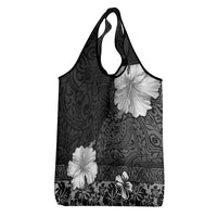 Hawaii Hibiscus With Black Polynesian Pattern Grocery Bag LT05 - Polynesian Pride