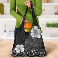 Hawaii Hibiscus With Black Polynesian Pattern Grocery Bag LT05 - Polynesian Pride