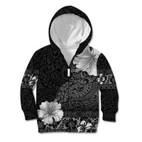 Hawaii Hibiscus With Black Polynesian Pattern Kid Hoodie