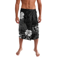Hawaii Hibiscus With Black Polynesian Pattern Lavalava LT05 Black - Polynesian Pride