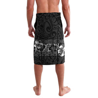 Hawaii Hibiscus With Black Polynesian Pattern Lavalava LT05 - Polynesian Pride