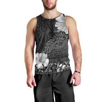 Hawaii Hibiscus With Black Polynesian Pattern Men Tank Top LT05 - Polynesian Pride