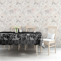 Hawaii Hibiscus With Black Polynesian Pattern Tablecloth LT05 - Polynesian Pride