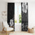 Hawaii Hibiscus With Black Polynesian Pattern Window Curtain