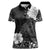 Hawaii Hibiscus With Black Polynesian Pattern Women Polo Shirt