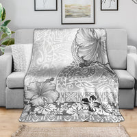 Hawaii Hibiscus With White Polynesian Pattern Blanket LT05 - Polynesian Pride