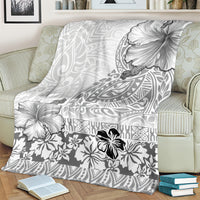 Hawaii Hibiscus With White Polynesian Pattern Blanket LT05 - Polynesian Pride