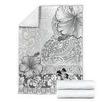 Hawaii Hibiscus With White Polynesian Pattern Blanket LT05 - Polynesian Pride