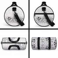 Hawaii Hibiscus With White Polynesian Pattern Duffle Bag