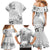 Hawaii Hibiscus With White Polynesian Pattern Family Matching Mermaid Dress and Hawaiian Shirt