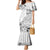 Hawaii Hibiscus With White Polynesian Pattern Family Matching Mermaid Dress and Hawaiian Shirt