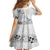 Hawaii Hibiscus With White Polynesian Pattern Family Matching Off Shoulder Maxi Dress and Hawaiian Shirt