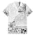 Hawaii Hibiscus With White Polynesian Pattern Family Matching Puletasi and Hawaiian Shirt