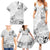 Hawaii Hibiscus With White Polynesian Pattern Family Matching Summer Maxi Dress and Hawaiian Shirt