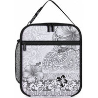 Hawaii Hibiscus With White Polynesian Pattern Lunch Bag