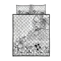 Hawaii Hibiscus With White Polynesian Pattern Quilt Bed Set LT05 - Polynesian Pride