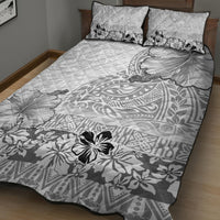 Hawaii Hibiscus With White Polynesian Pattern Quilt Bed Set LT05 - Polynesian Pride