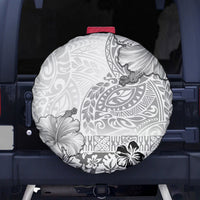 Hawaii Hibiscus With White Polynesian Pattern Spare Tire Cover LT05 - Polynesian Pride