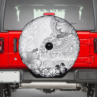 Hawaii Hibiscus With White Polynesian Pattern Spare Tire Cover LT05 - Polynesian Pride