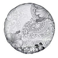 Hawaii Hibiscus With White Polynesian Pattern Spare Tire Cover LT05 - Polynesian Pride
