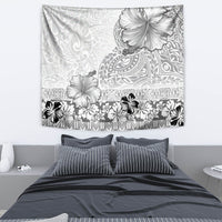 Hawaii Hibiscus With White Polynesian Pattern Tapestry LT05 - Polynesian Pride