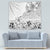 Hawaii Hibiscus With White Polynesian Pattern Tapestry