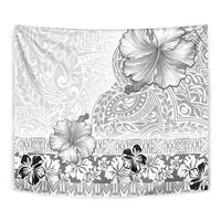 Hawaii Hibiscus With White Polynesian Pattern Tapestry LT05 - Polynesian Pride