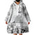 Hawaii Hibiscus With White Polynesian Pattern Wearable Blanket Hoodie