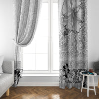 Hawaii Hibiscus With White Polynesian Pattern Window Curtain LT05 - Polynesian Pride