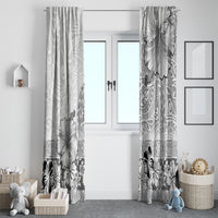 Hawaii Hibiscus With White Polynesian Pattern Window Curtain LT05 - Polynesian Pride