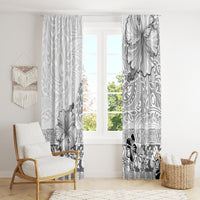 Hawaii Hibiscus With White Polynesian Pattern Window Curtain LT05 - Polynesian Pride
