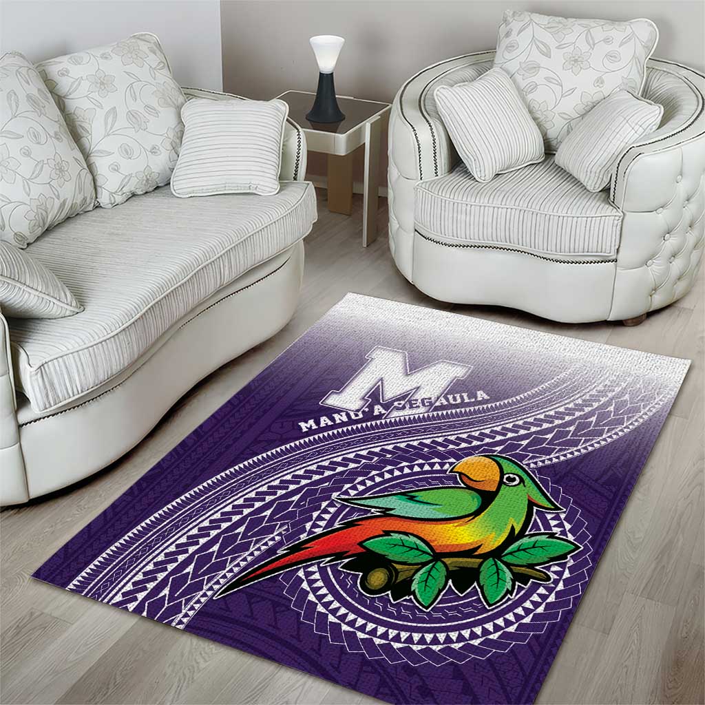 Manua High School Area Rug Polynesian Tribal Pattern