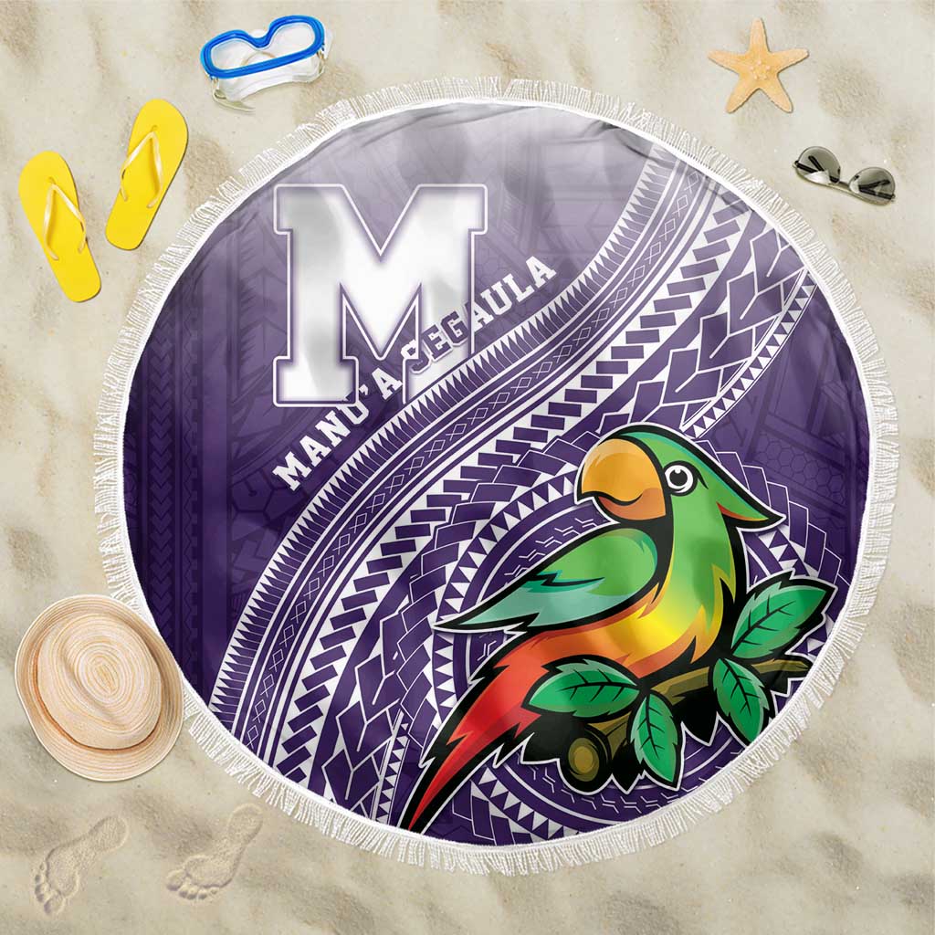Manua High School Beach Blanket Polynesian Tribal Pattern LT05 One Size 150cm Purple - Polynesian Pride