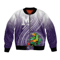 Personalized Manua High School Bomber Jacket Polynesian Tribal Pattern